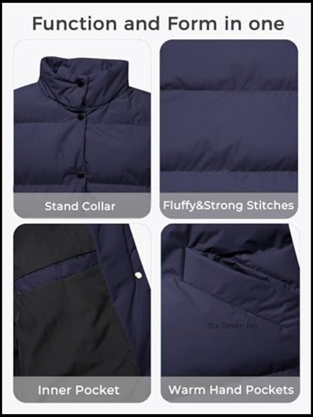 Women's Thicken Winter Puffer Vest Outerwear Warm Puffy Vest - Picture 6 of 6
